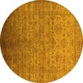thumbnail image 1 of Ahgly Company Indoor Round Oriental Yellow Industrial Area Rugs, 3' Round, 1 of 4