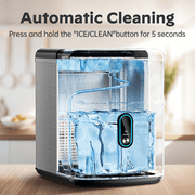 Philergo 35lbs/24H Nugget Ice Maker Countertops with LED Indicator, Portable Chewable Pebble Ice Machine with Self-Cleaning, Crushed Sonic Ice for Hmoe, Kitchen, RV, Stainless Steel