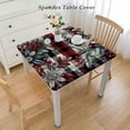 thumbnail image 2 of BANET Christmas Tablecloth Square,Red Pattern Polyester Table Cloth Spillproof and Stainproof Washable White, 2 of 7