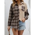 thumbnail image 4 of Txlixc Chaquetas a cuadros para mujeres, solapas y botones de manga larga, chaquetas y abrigos casuales Txlixc moda, 4 of 9