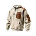 thumbnail image 1 of MHFRRA Sudadera con Capucha y Tejido de Cremallera de Un Cuarto, Ligera, Deportiva, con Bolsillo Delantero, Cómoda y Informal Marrón, 1 of 3