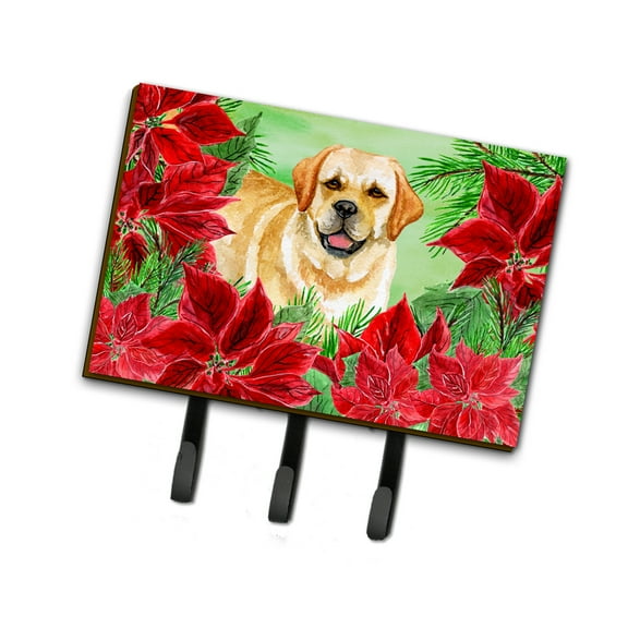 Golden Retriever Poinsettas Leash or Key Holder