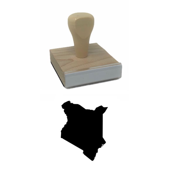 Kenya Country Rubber Stamp, 2 X 2" Wood Stamp