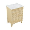 thumbnail image 4 of Cascade 24 in. Natural Oak Bathroom Vanity With White, 3-Hole Ceramic Sink Top, 4 of 8