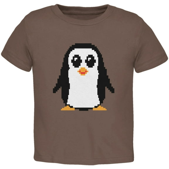 8 Bit Penguin Brown Toddler T-Shirt - 3T