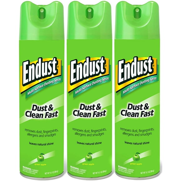 Endust Multi-Surface Dusting and Cleaning Spray, Green Apple, 3 Count