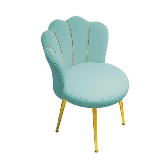 GUOOL Vanity Chair Comfortable Nordic Side Chair Living Room Chair with Metal Legs Blue