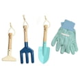 thumbnail image 2 of Kinderific Juego de herramientas de jardinería para niños STEM incluye bolsa de mano, pala, regadera, rastrillo, tenedor, paleta y guantes (azul), 2 of 7