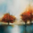 thumbnail image 3 of Prior, J.P. 15x15 Black Modern Framed Museum Art Print Titled - Morning Mist and Maple II, 3 of 5