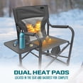 thumbnail image 4 of Bliss Hammocks 24V Heated Camping Chair Director Seat with Side Table, Adult, Gray, 4 of 10