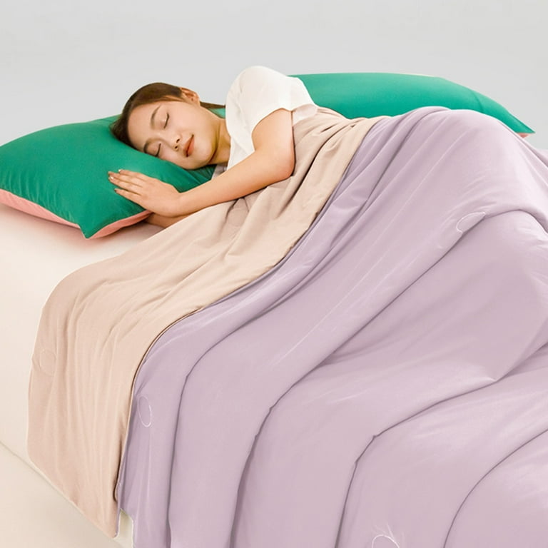 Zxsyw Queen Size Comforter Set - Summer Lightweight Ice Silk Quilt