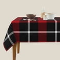 thumbnail image 3 of ZNDUO Square Waterproof Table Cloth, Washable Wrinkle Resistant Vintage Red Buffalo Plaid Pattern Polyester Table Cover, 54"x54", 3 of 8