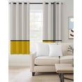 thumbnail image 2 of Geomrtic Yellow, Blackout Curtains 96 Inches Long for Bedroom, Abstract Stripes Patckwork Modern Art Thermal Insulated Room Darkening Black Out Window Curtain Panels Grommet Drapes for Living Room, 2 of 8