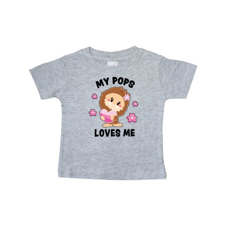 

Inktastic My Pops Loves Me with Bigfoot Gift Baby Girl T-Shirt