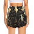 thumbnail image 4 of Uemuo Western Desert Skull Cowboy Pattern Women's Athletic Shorts High Waisted Running Shorts with Liner Pockets Gym Elastic Workout Shorts-X-Large, 4 of 9