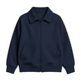 thumbnail image 5 of SERTGUTR Boys Waffle Knit Jacket Turn Down Collar Full Zipper Long Sleeve Pocket Design Solid Color Casual Top Everyday School Fall Winter Coat, 5 of 9