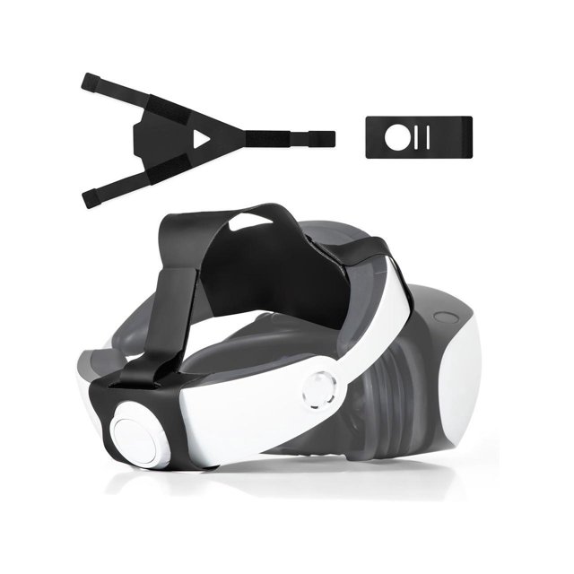 Adjustable PU Head Strap for PS VR2, Headset Strap for PS VR2, Upgrade Headset Accessories for PlayStation VR2 with Ergonomic Design Including Head Strap and Fixed Strap