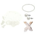 thumbnail image 2 of Ediodpoh Hats for Women Bow Top Hat for Tea Party Wedding with Lace Gloves and Earrings Set White, 2 of 5