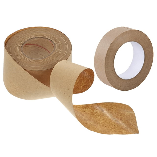 OUNONA Paper Flatback Tape Kraft Packing Tape Light Brown Sealing for Sealing Boxes 2Set