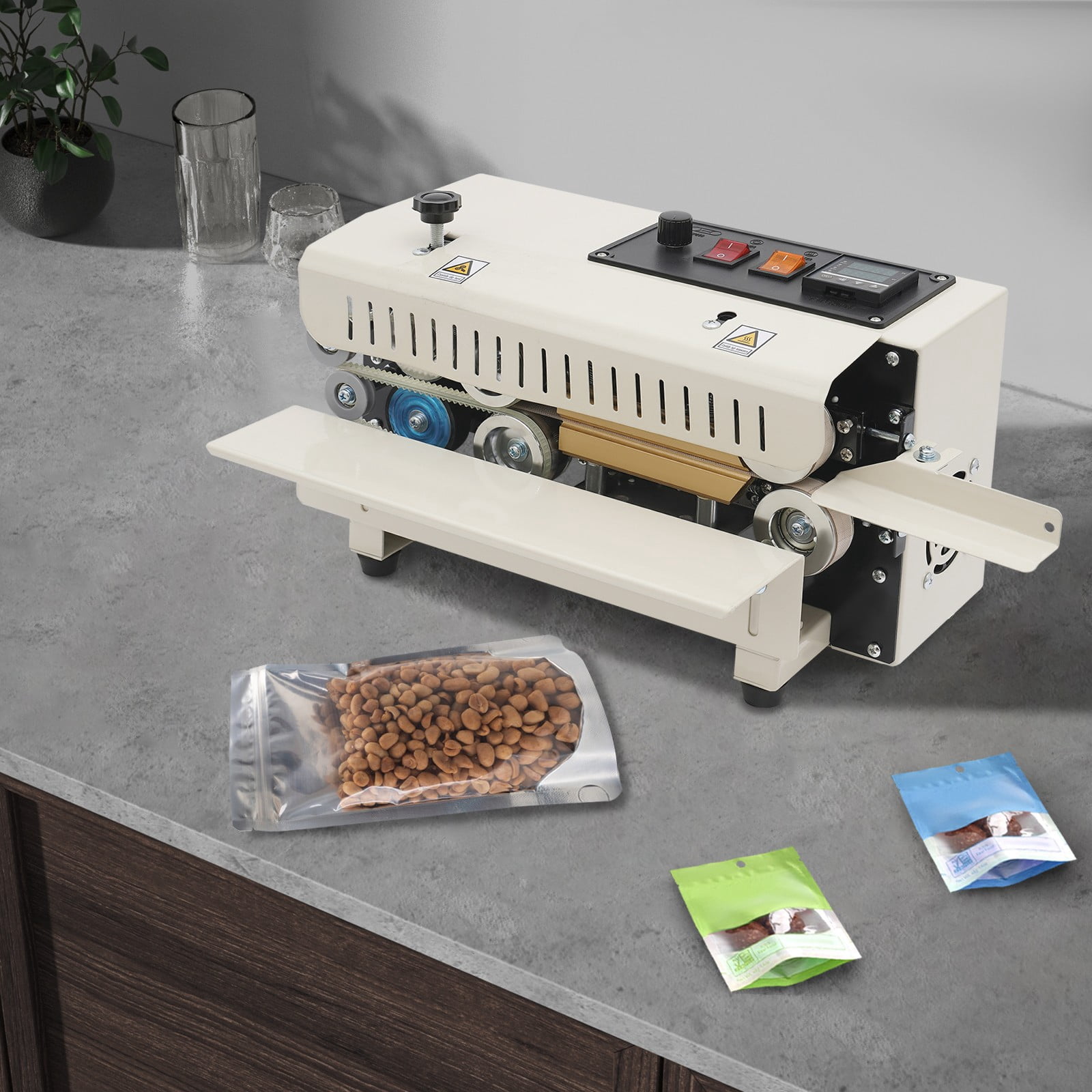 Vacuum Sealers, Automatic Continuous Bag Sealer, Commercial Sealing Machine, Iron & Stainless Steel, for Food Packaging, Factory