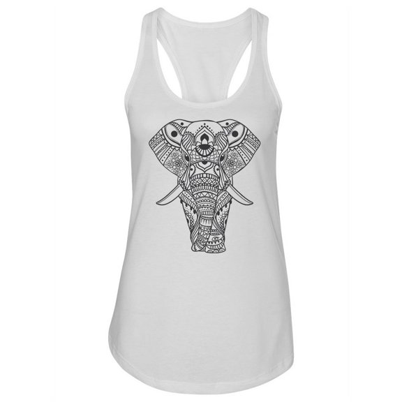 Beautiful Elephant Design Tank Women -Image by Shutterstock, Female Medium