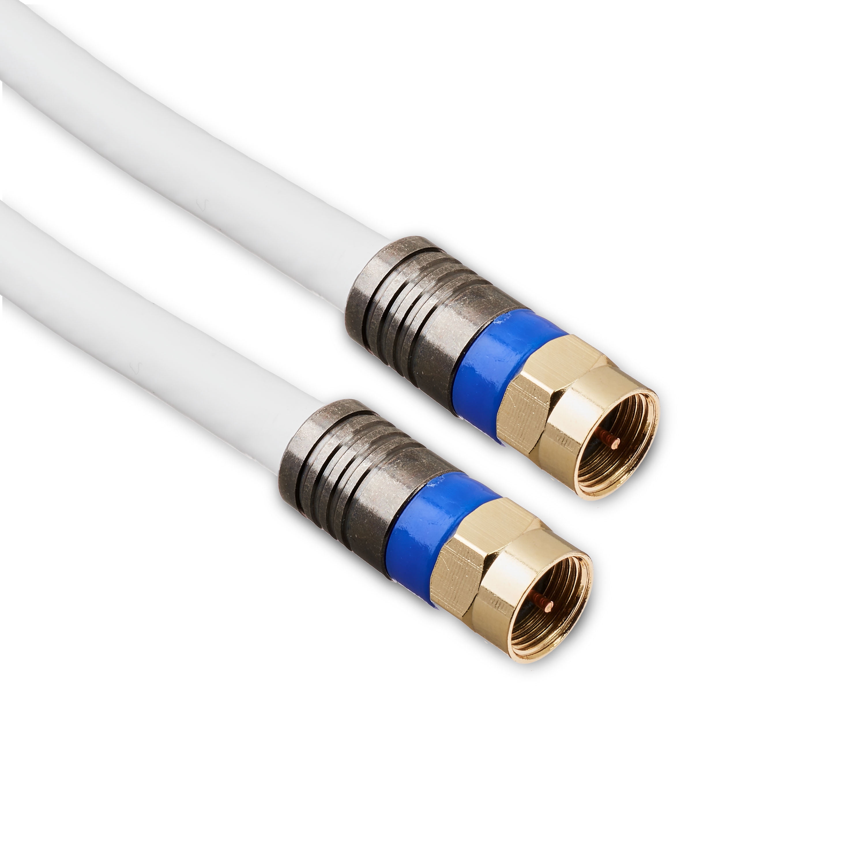 onn. 50' Quad Shield Coaxial Cable | White