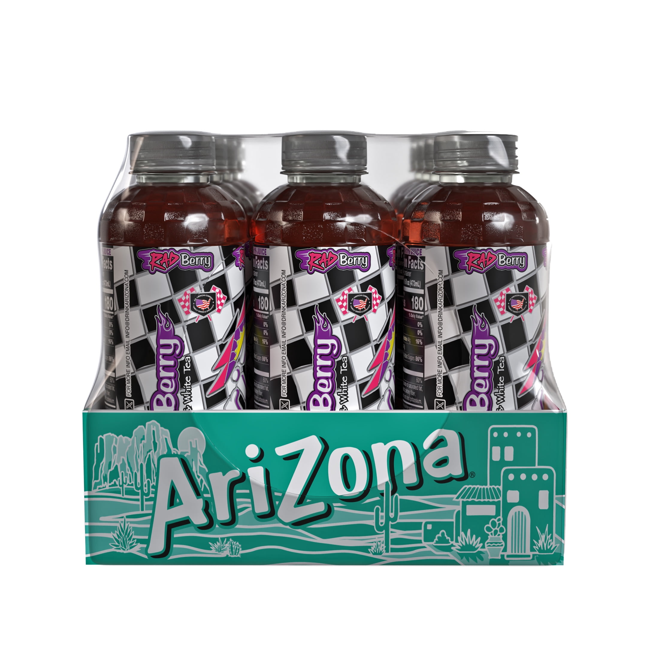 AriZona x Hot Wheels Rad Berry with Black and White Tea - 16 fl oz (Pack of 12)