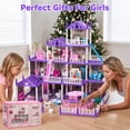 thumbnail image 6 of Zacro Dollhouse Pretend Play Set, 4 Story 12 Rooms Dollhouse with Doll Toy Figure, Furniture and Accessories, Play Dollhouse Gift Toys for Girls Kids Ages 3 & Up, 6 of 8