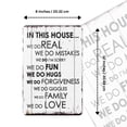 thumbnail image 6 of We Do Family Hugs In This House Rules Metal Sign Primitive Farmhouse Kitchen Wall Art Rustic Home Decor, 6 of 7