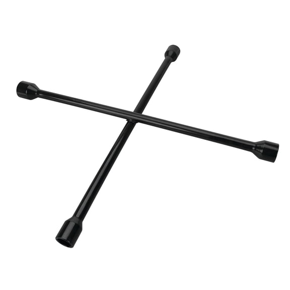 Performance Tool W12 22-in 4-Way Lug Wrench: Fits 7/8, 15/16, 1, and 1-1/16-in Nuts, Made of Drop Forged Steel, Star-Shaped Design, Powder Coated, SAE/Metric, Black