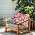thumbnail image 3 of LiviNest Outdoor Waterproof Pillows: 2-Pack 18x18 Inch Patio Cushions - Fade-Resistant & Soft for Garden Porch Poolside Furniture - Red Geometric Decorative Throw Pillows, 3 of 6