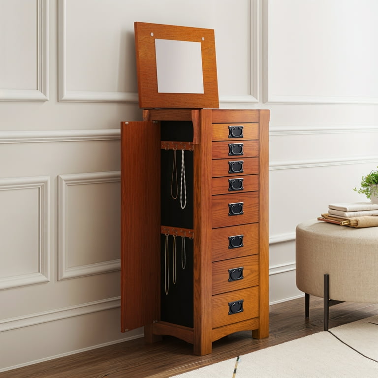 Powell Anna Lee Jewelry Armoire, Oak - Walmart.com