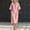 Pink, variant on Qulqfy Cotton Womens Summer Dresses Solid Cap Sleeve Flowy Maxi Casual Fall Ruffle V-Neck Button Down Beach with 3 Pockets Army Green Sundresses L