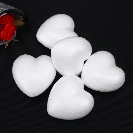 WHAMVOX White Foam Heart Balls for DIY Crafts and Valentine's Day Decor 6cm