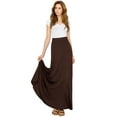 thumbnail image 4 of Made by Johnny Women's Solid Maxi Skirt with Elastic Waist Band XXXL BROWN, 4 of 5