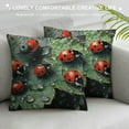 thumbnail image 3 of Creowell Square Throw Pillow Covers Red Ladybugs Water Droplets Design Pillow Cases Decorative for Home Bedroom Sofa Pillowcases,Multi-Size, 3 of 5