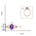thumbnail image 4 of ANGARA Natural Oval 2.28 ct Amethyst Split Shank Halo Ring in 14K Rose Gold for Women (Size-10x8mm) | February Birthstone, Birthday, Anniversary, Jewelry Gift for Women | Natural Amethyst Ring, 4 of 9