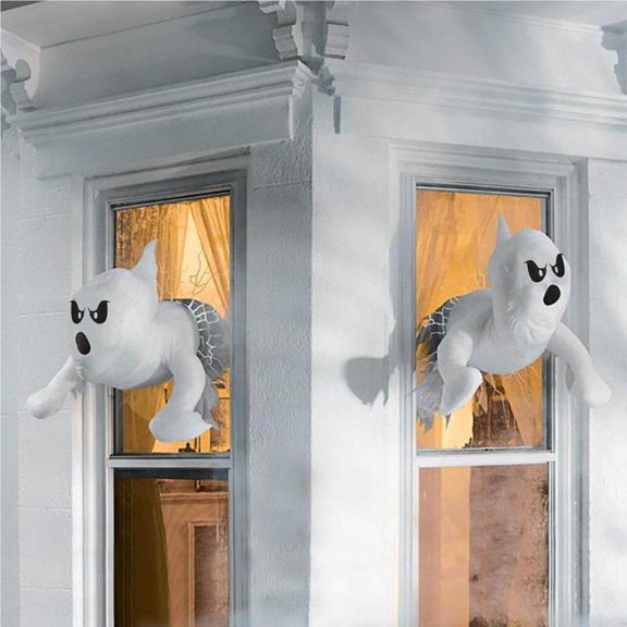 Window Crasher Ghosts Halloween Window Hanging Decorations Halloween Decorations Scary Ghost Ornament for Party Haunted House Props