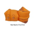 thumbnail image 3 of 2 Pack Inflatable Arm Floaties, Double Air Chambers Swimming Arm Bands Roll Up Water Sleeves, Safe Swimming Training Accessories for Pool Beach Water Activities (Orange), 3 of 6
