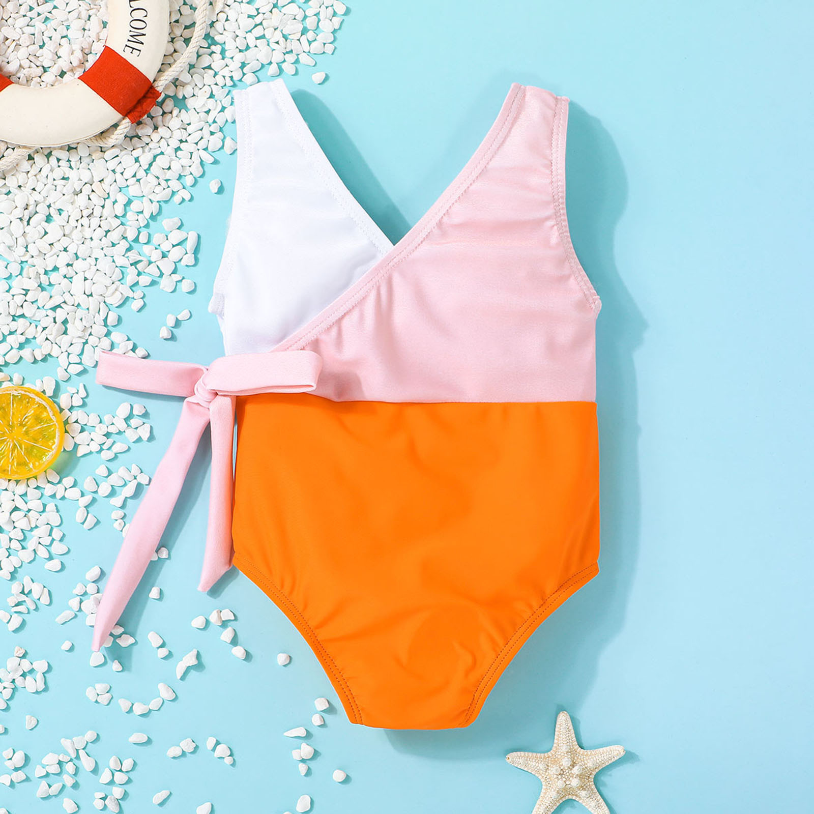 Cathalem Suit with Summer Toddler Girls Sleeveless Swimsuit Patchwork