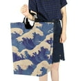 thumbnail image 4 of Yayeee Freestanding Laundry Hamper with Handle Collapsible Large Storage Basket for Clothes, Blue Wave Pattern, 4 of 7