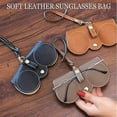thumbnail image 2 of Estuche de cuero suave para gafas de sol, estuche de cuero para gafas, estuche portátil de cuero suave para gafas de sol, estuche delgado para gafas de sol (color: naranja + verde, 2 unidades), 2 of 4