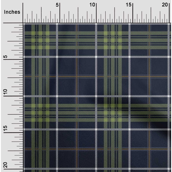 oneOone Organic Cotton Voile Fabric Tartan Check Print Sewing Fabric BTY 42 Inch Wide
