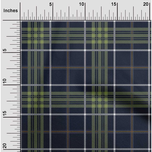 oneOone Cotton Poplin Fabric Tartan Check Decor Fabric Printed BTY 42 Inch Wide