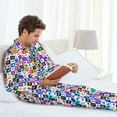thumbnail image 6 of Honeii Sea animals Collage Pattern Mens Pajamas Set,2pcs Men's Lounge Long Sleeve Sleep Shirt and Pajama Bottoms Sleepwear Set,Mens Pjs Sets-XX-Large, 6 of 7