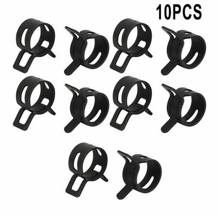 

Suyin 10Pcs Black Spring With Fuel Hose Clip Silicone Hose Reusable 5-16mm Hose Clip