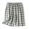 thumbnail image 2 of Kureaily Mens Home Clothes Home Pants Washable Cotton Pajamas Pants Pure Cotton Thin Japanese Plaid Home Pants In Spring And Autumn And Summer Loose Home Plus Size Pajama Pants Sleepwear, 2 of 5