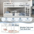 thumbnail image 6 of Costway Kids Pine Wood Plywood Twin-over-Twin Bunk Bed with Guardrails & Ladder White, 6 of 10