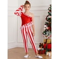 thumbnail image 4 of iEFiEL Girls Christmas Candy Cane Costume Striped Ballet Unitard Sequins Jumpsuit Red 16, 4 of 7