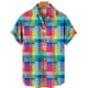 thumbnail image 3 of Camisas Vaqueras Para Hombre XXL Moda para hombre y ocio 3D Impresión digital Botón Solapa Camisa de manga corta Tops (Blue, 4XL), 3 of 4
